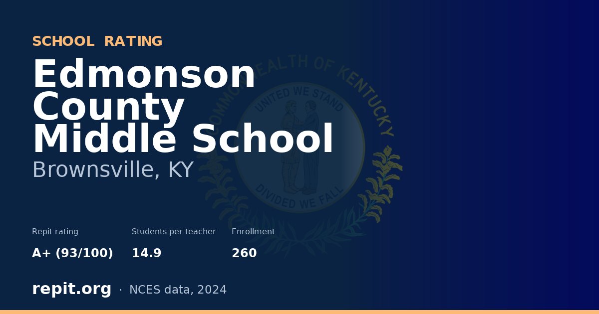 Edmonson County Middle School, Brownsville, KY — Repit school rating A+ (93/100)