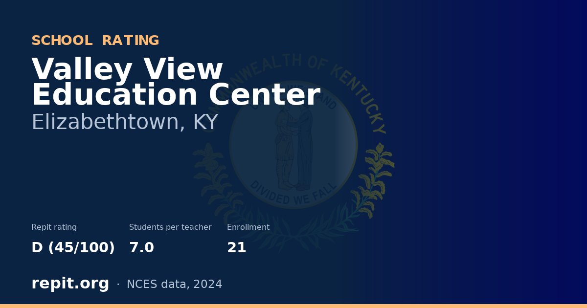 Valley View Education Center, Elizabethtown, KY — Repit school rating D (45/100)