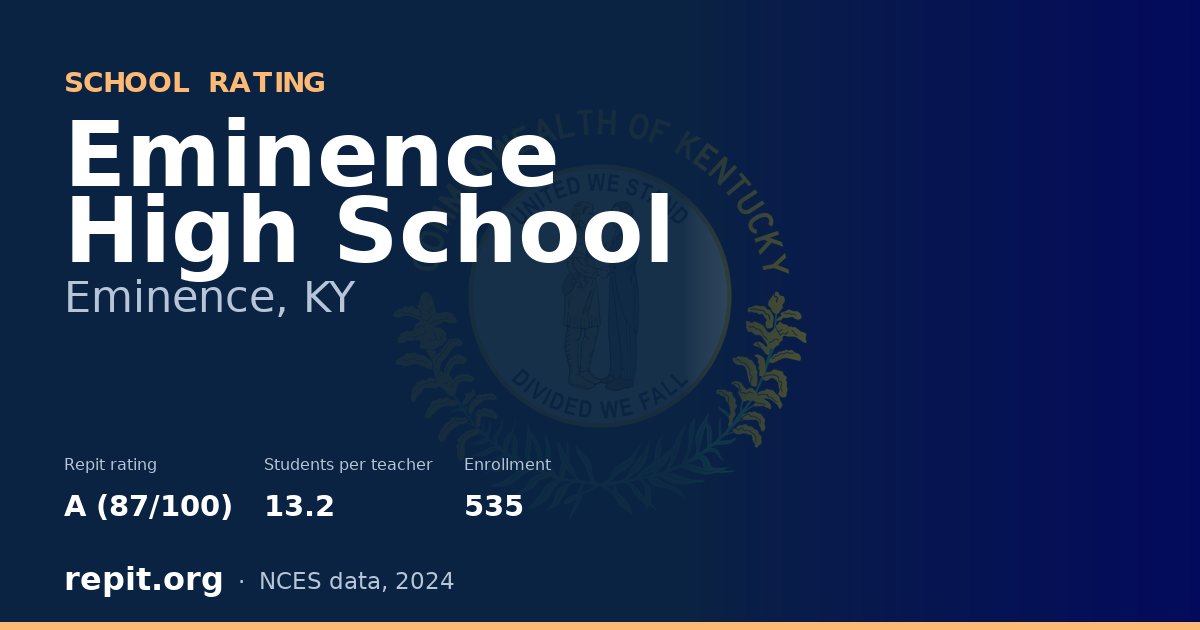 Eminence High School, Eminence, KY — Repit school rating A (87/100)