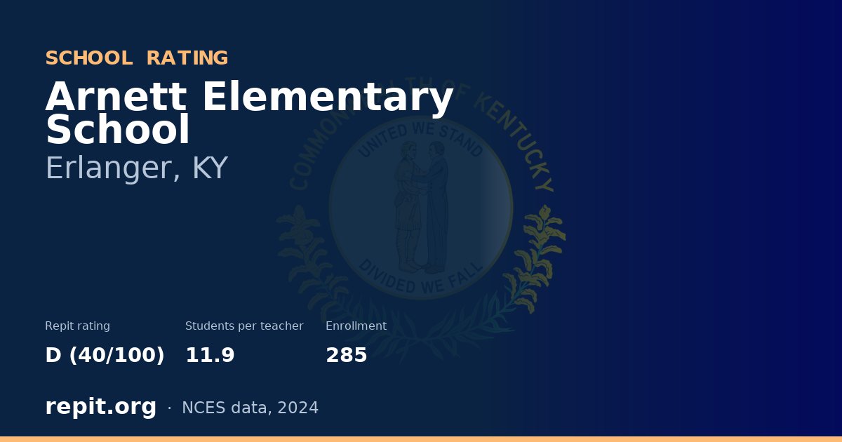 Arnett Elementary School, Erlanger, KY — Repit school rating D (40/100)