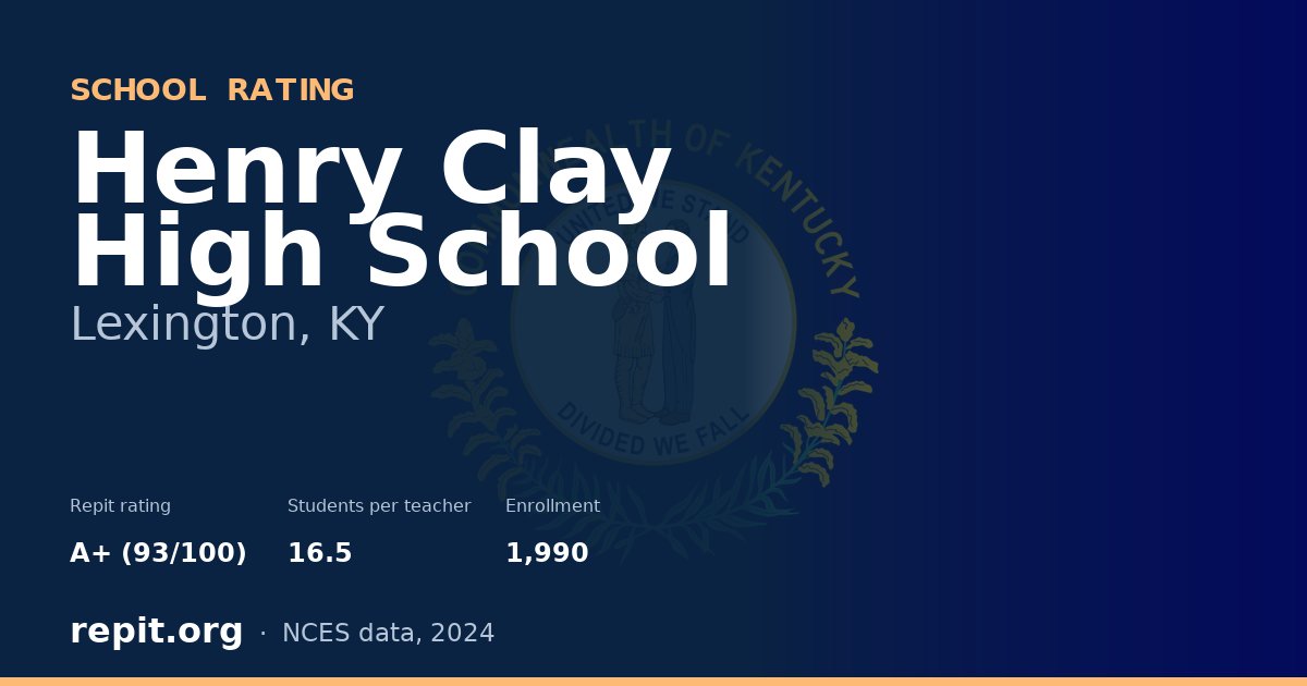 Henry Clay High School, Lexington, KY — Repit school rating A+ (93/100)