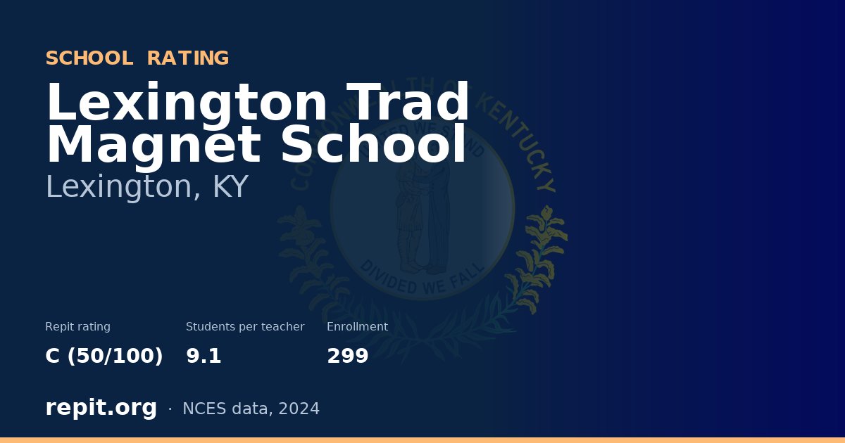 Lexington Trad Magnet School, Lexington, KY — Repit school rating C (50/100)