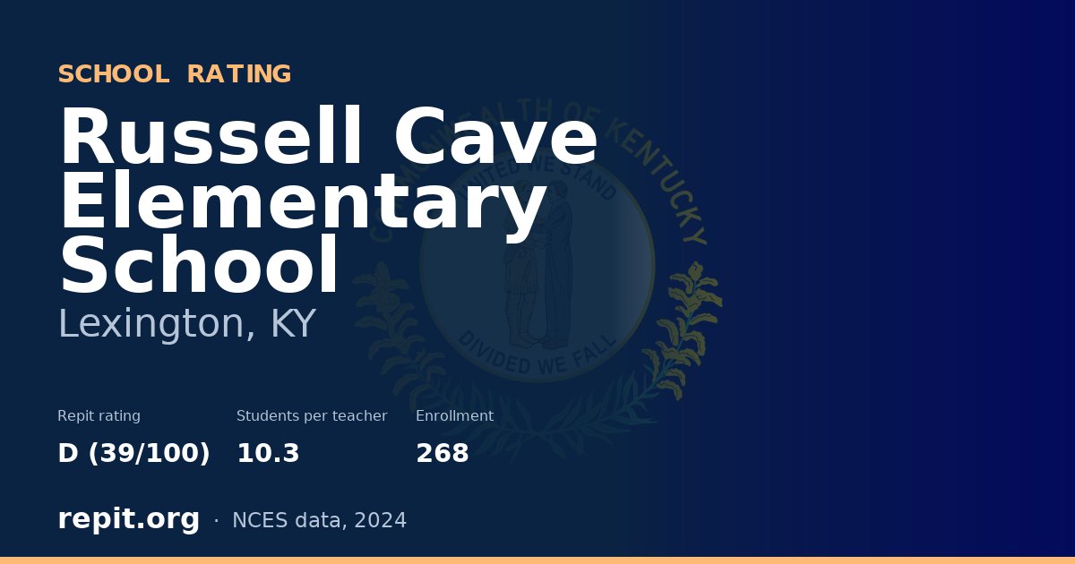 Russell Cave Elementary School, Lexington, KY — Repit school rating D (39/100)