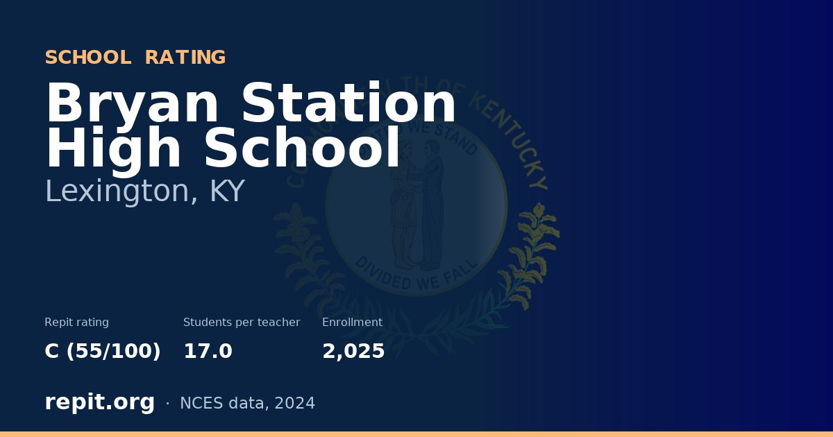 Bryan Station High School, Lexington, KY — Repit school rating C (55/100)