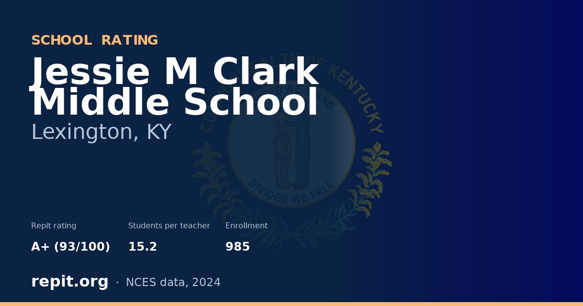 Jessie M Clark Middle School, Lexington, KY — Repit school rating A+ (93/100)