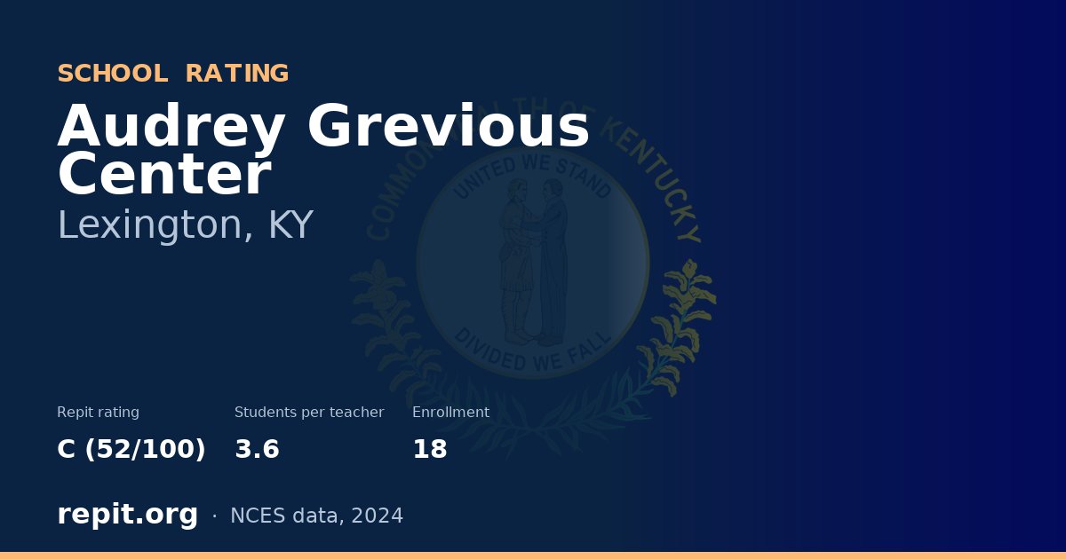 Audrey Grevious Center, Lexington, KY — Repit school rating C (52/100)