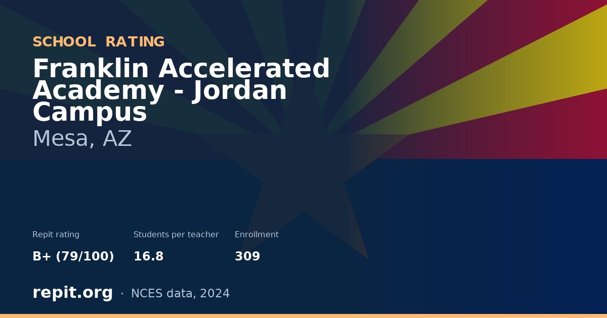 Franklin Accelerated Academy - Jordan Campus, Mesa, AZ — Repit school rating B+ (79/100)