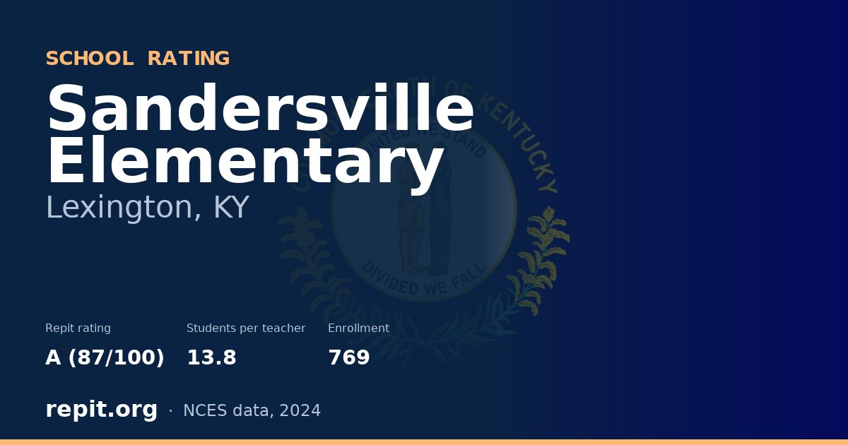 Sandersville Elementary, Lexington, KY — Repit school rating A (87/100)