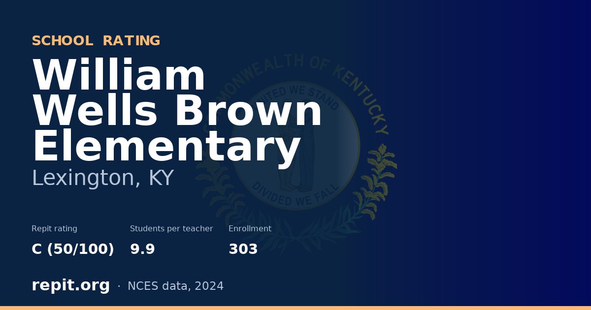 William Wells Brown Elementary, Lexington, KY — Repit school rating C (50/100)