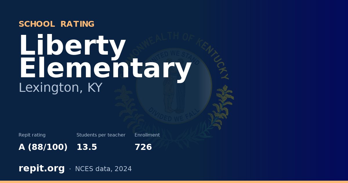Liberty Elementary, Lexington, KY — Repit school rating A (88/100)