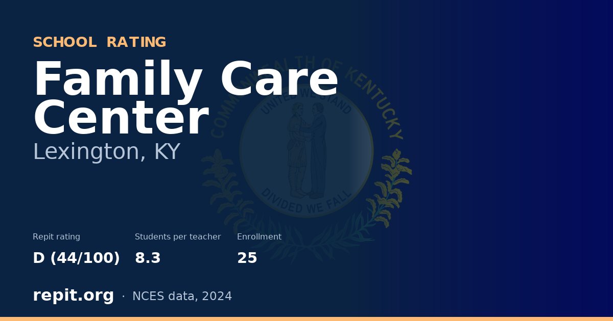 Family Care Center, Lexington, KY — Repit school rating D (44/100)