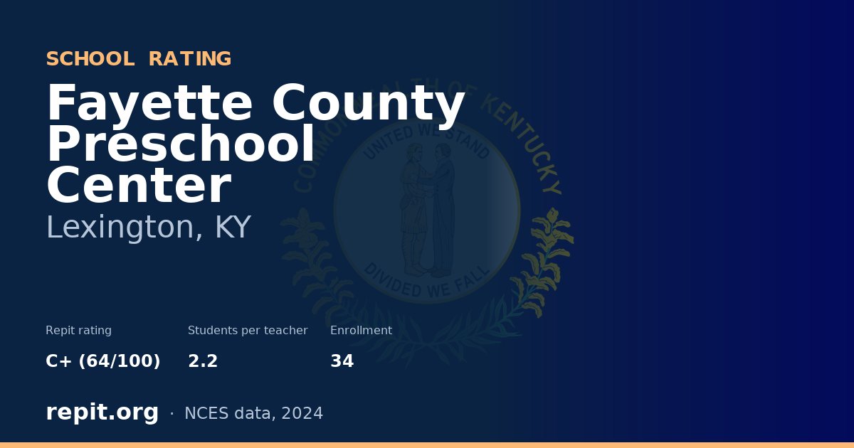 Fayette County Preschool Center, Lexington, KY — Repit school rating C+ (64/100)