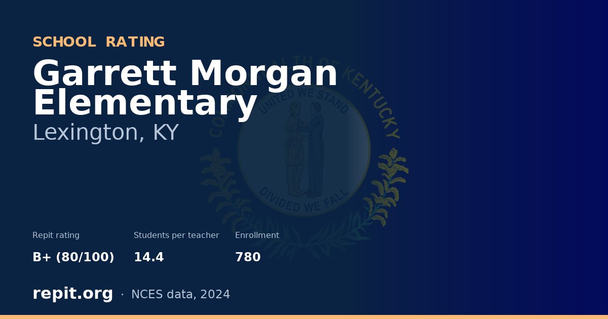 Garrett Morgan Elementary, Lexington, KY — Repit school rating B+ (80/100)