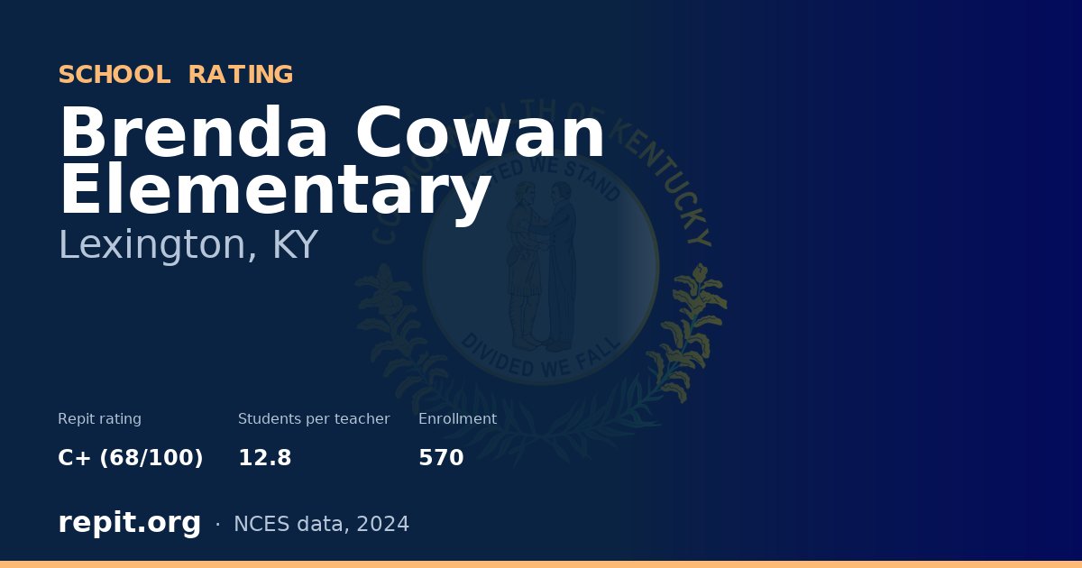 Brenda Cowan Elementary, Lexington, KY — Repit school rating C+ (68/100)
