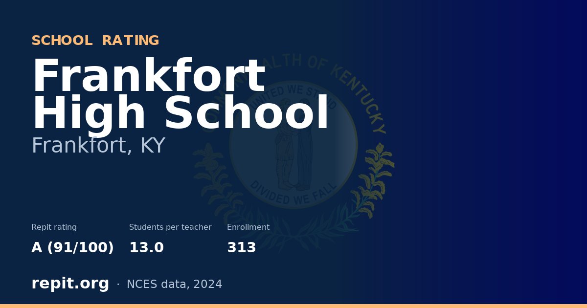 Frankfort High School, Frankfort, KY — Repit school rating A (91/100)