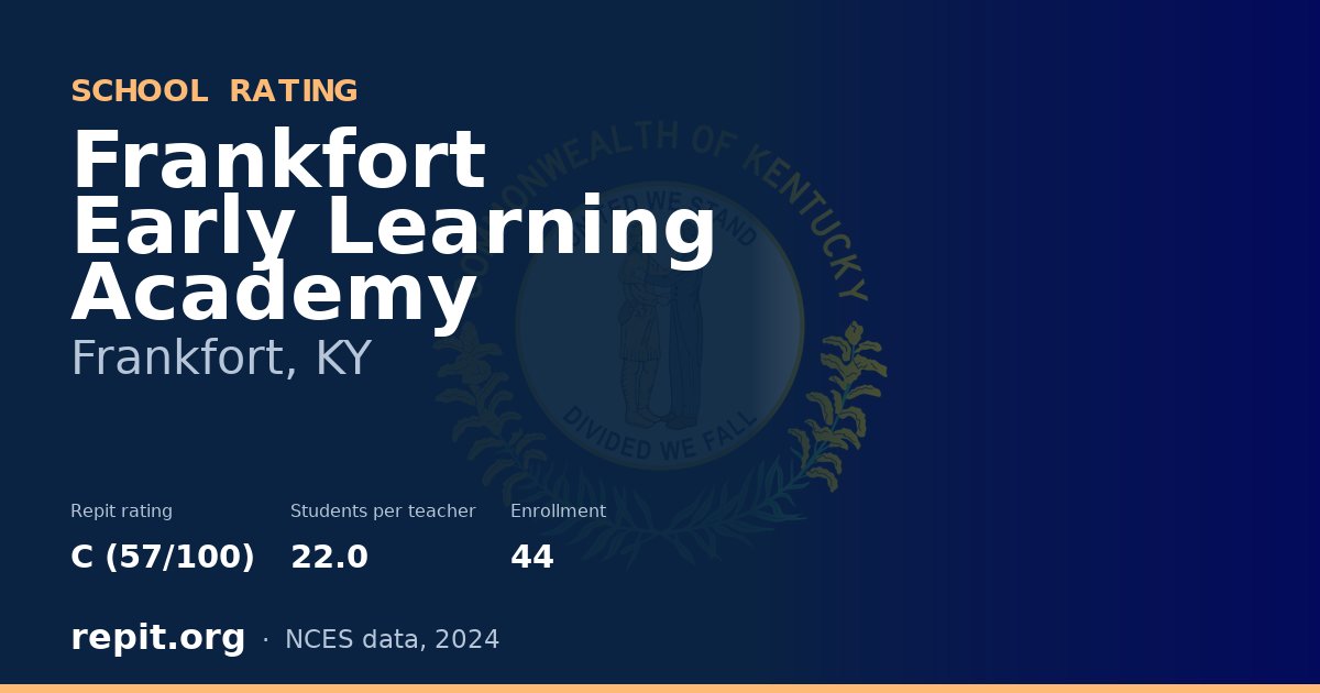 Frankfort Early Learning Academy, Frankfort, KY — Repit school rating C (57/100)