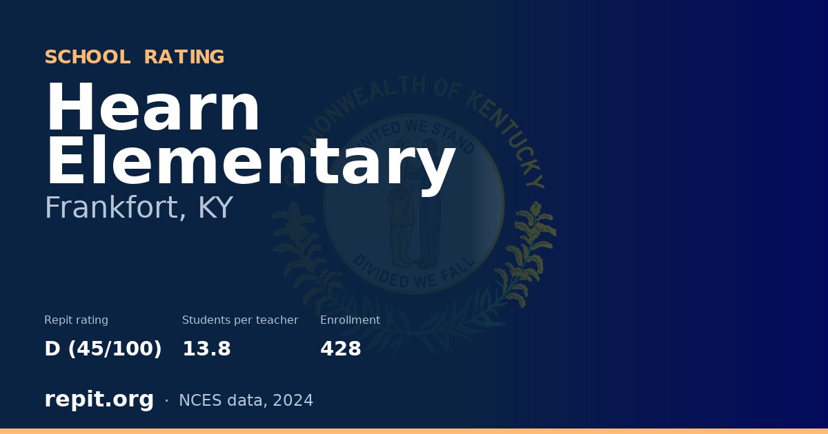 Hearn Elementary, Frankfort, KY — Repit school rating D (45/100)