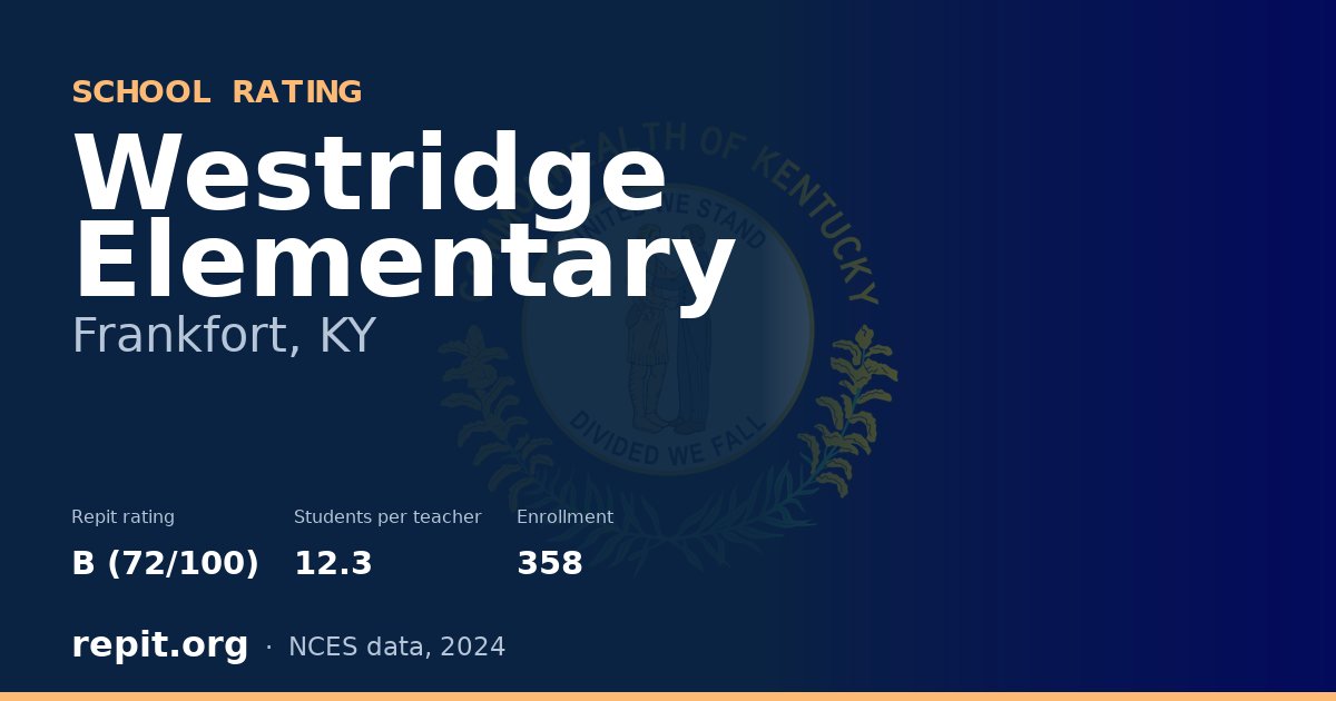 Westridge Elementary, Frankfort, KY — Repit school rating B (72/100)