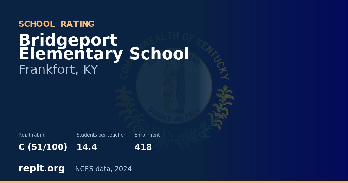 Bridgeport Elementary School, Frankfort, KY — Repit school rating C (51/100)
