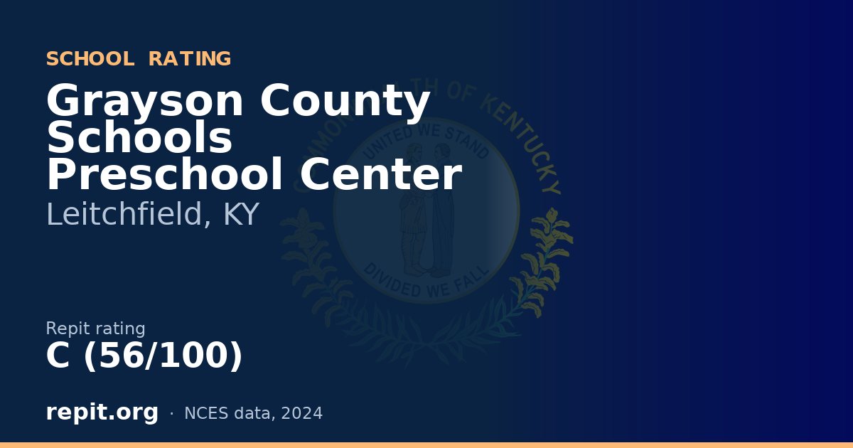 Grayson County Schools Preschool Center, Leitchfield, KY — Repit school rating C (56/100)