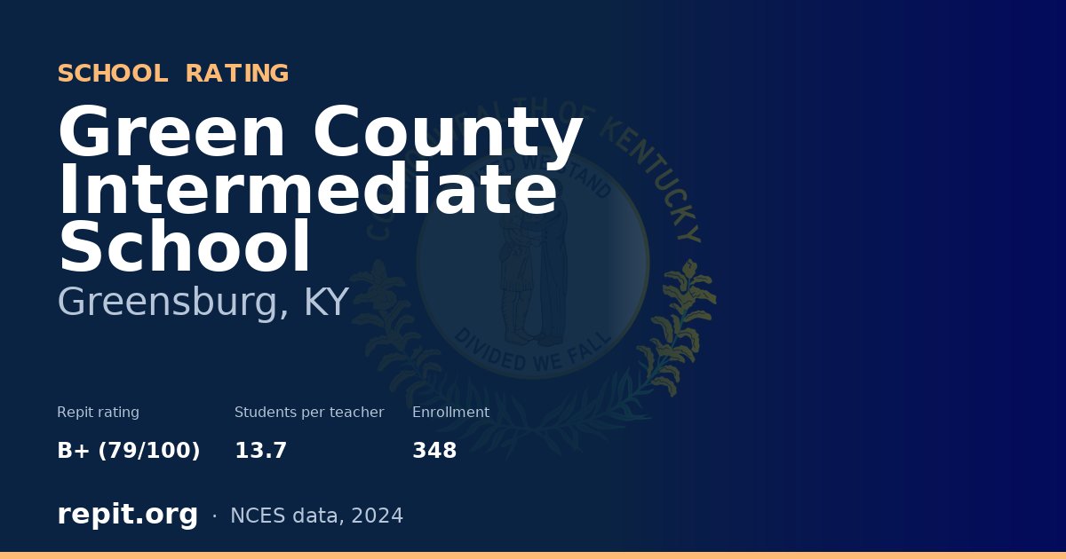 Green County Intermediate School, Greensburg, KY — Repit school rating B+ (79/100)