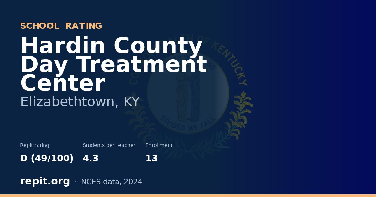 Hardin County Day Treatment Center, Elizabethtown, KY — Repit school rating D (49/100)