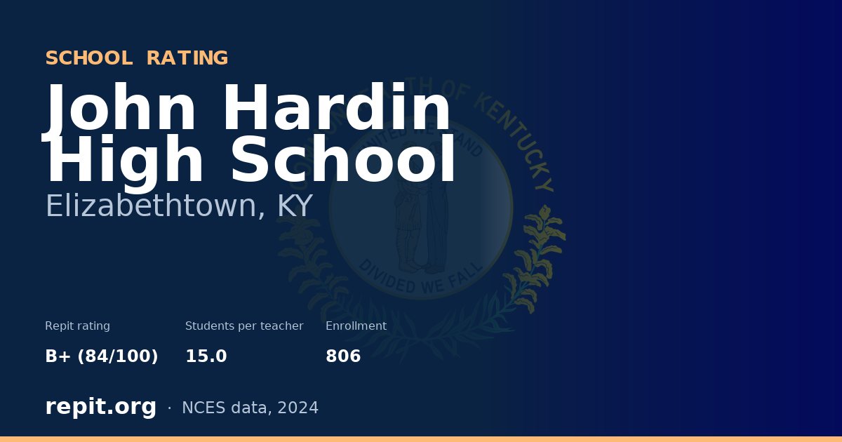John Hardin High School, Elizabethtown, KY — Repit school rating B+ (84/100)