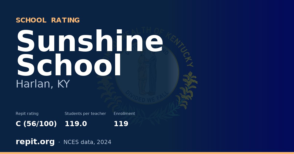 Sunshine School, Harlan, KY — Repit school rating C (56/100)