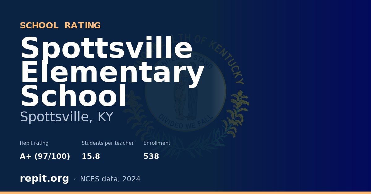 Spottsville Elementary School, Spottsville, KY — Repit school rating A+ (97/100)