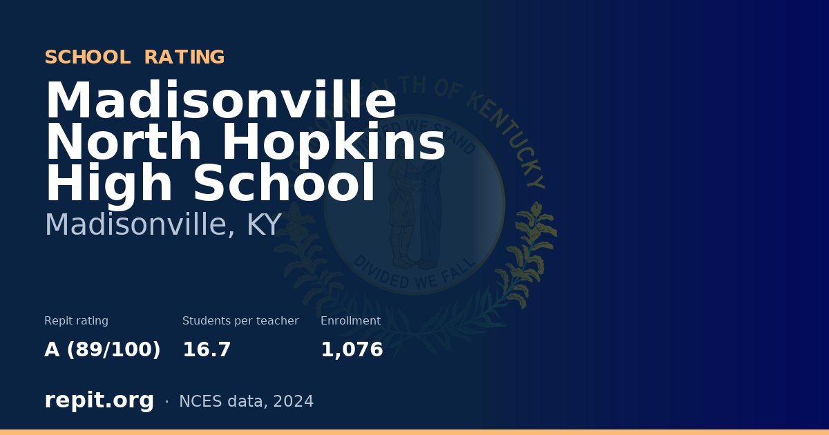Madisonville North Hopkins High School, Madisonville, KY — Repit school rating A (89/100)