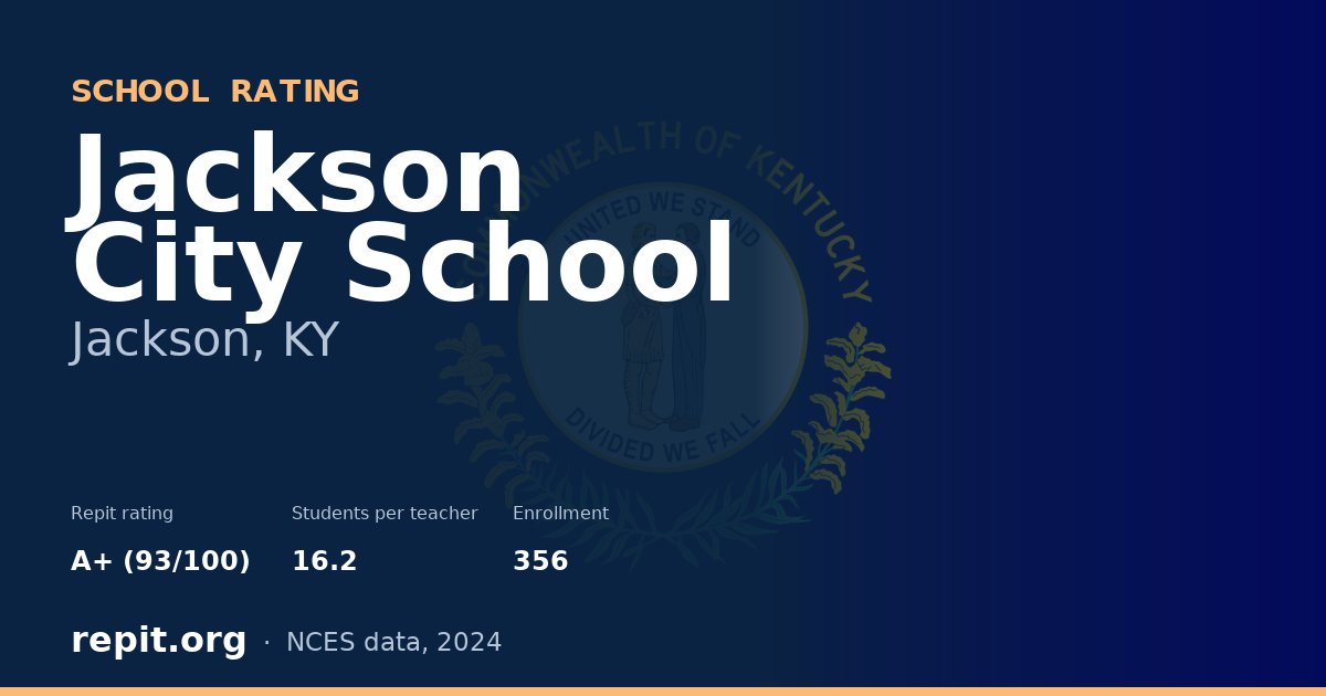 Jackson City School, Jackson, KY — Repit school rating A+ (93/100)