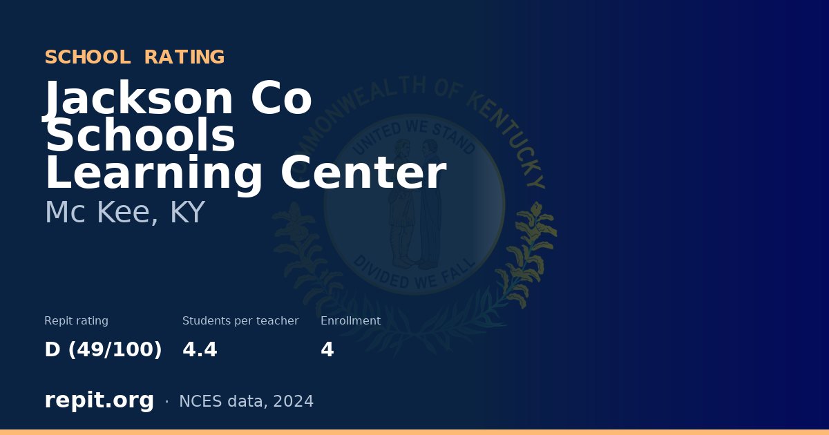 Jackson Co Schools Learning Center, Mc Kee, KY — Repit school rating D (49/100)