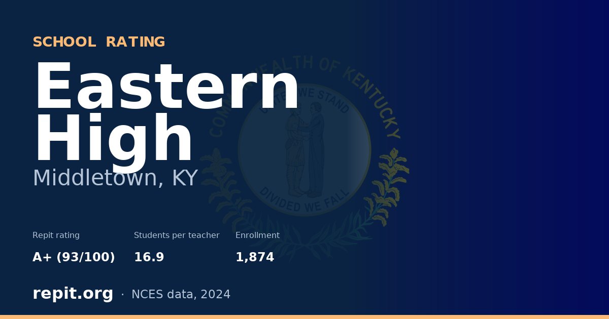 Eastern High, Middletown, KY — Repit school rating A+ (93/100)