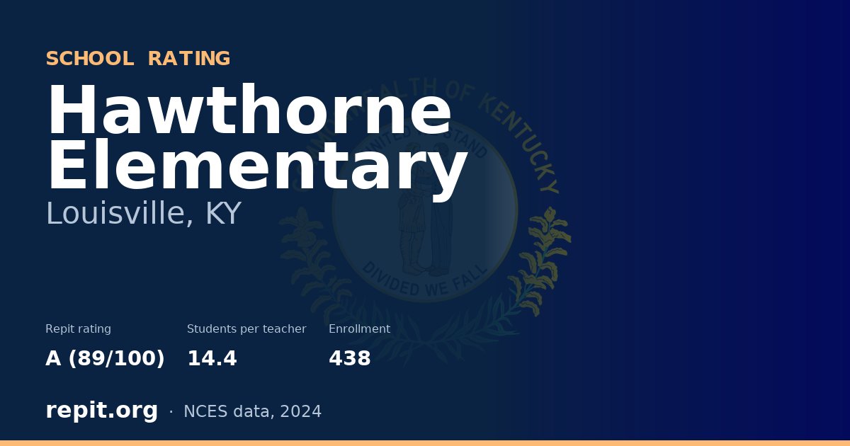 Hawthorne Elementary, Louisville, KY — Repit school rating A (89/100)