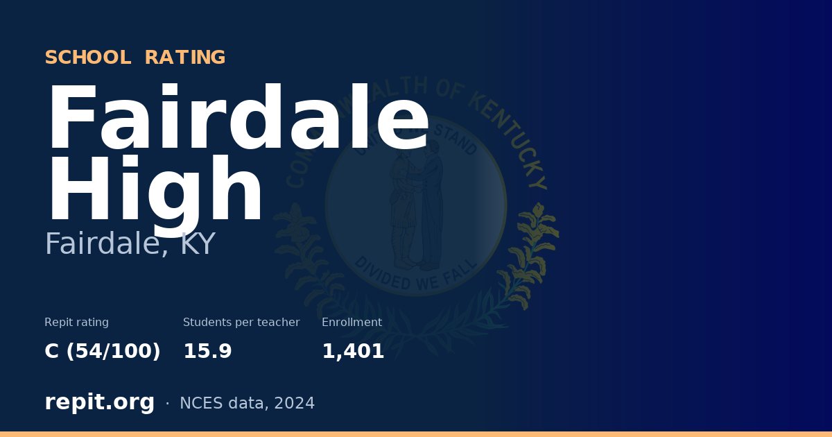 Fairdale High, Fairdale, KY — Repit school rating C (54/100)