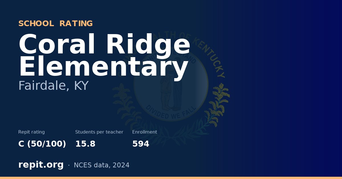 Coral Ridge Elementary, Fairdale, KY — Repit school rating C (50/100)