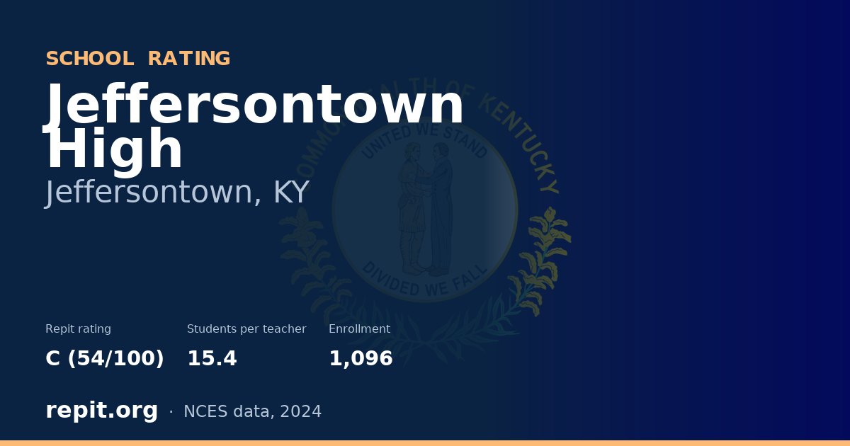 Jeffersontown High, Jeffersontown, KY — Repit school rating C (54/100)