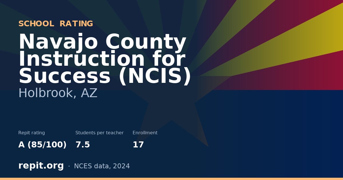 Navajo County Instruction for Success (NCIS), Holbrook, AZ — Repit school rating A (85/100)