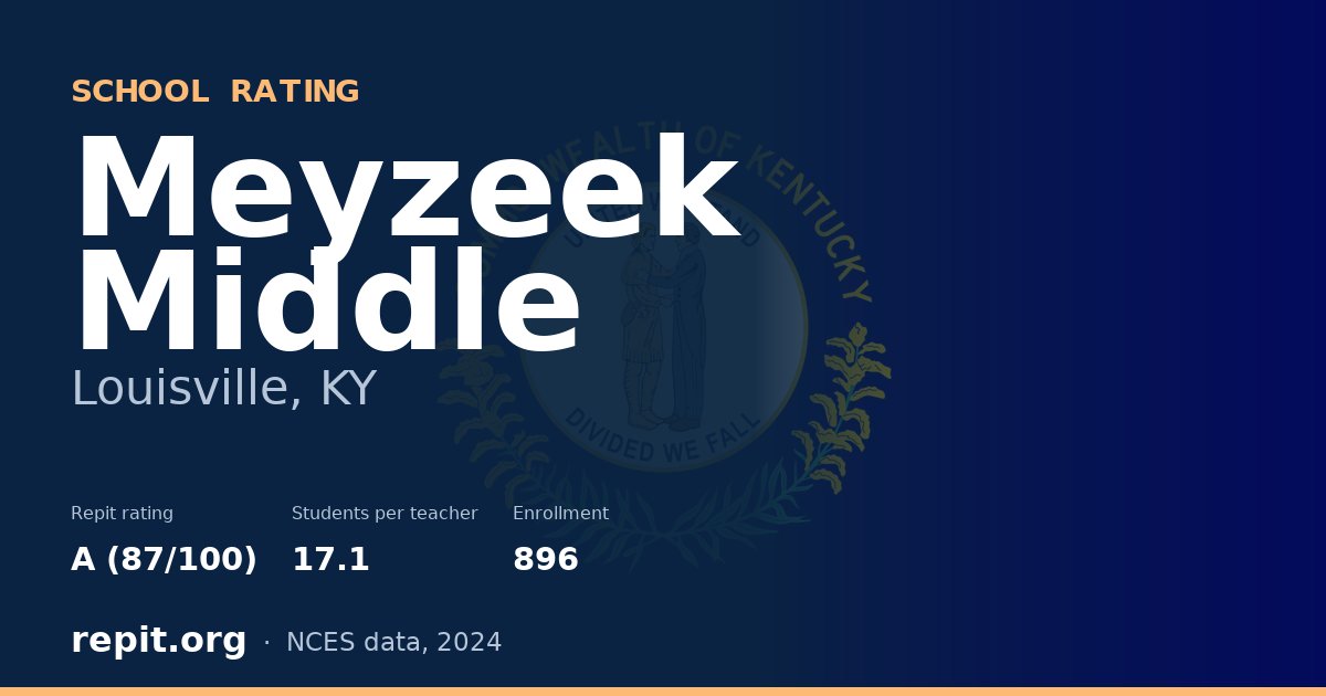 Meyzeek Middle, Louisville, KY — Repit school rating A (87/100)