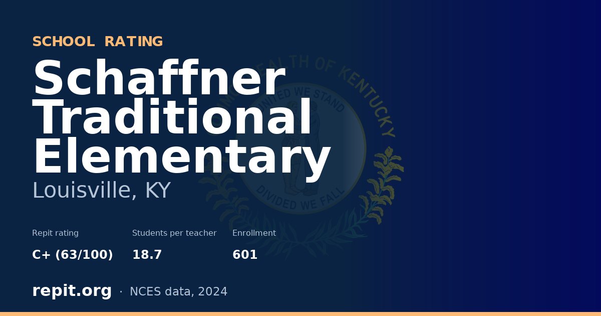 Schaffner Traditional Elementary, Louisville, KY — Repit school rating C+ (63/100)