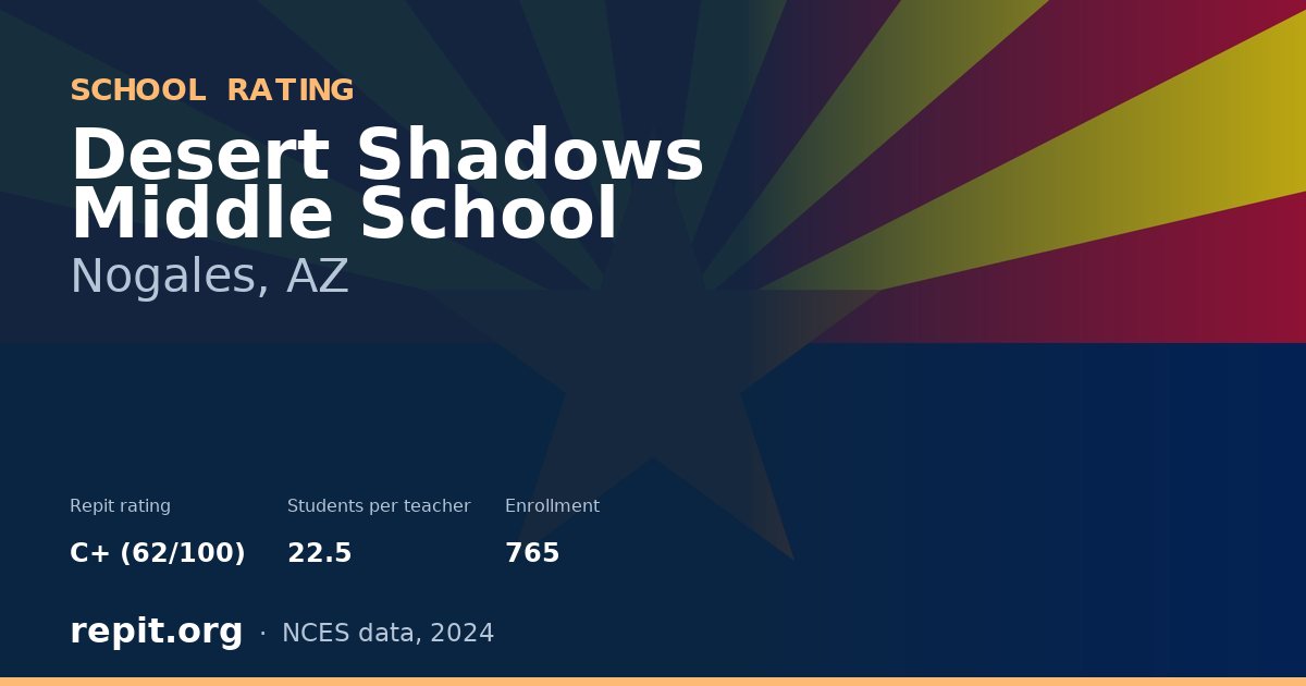 Desert Shadows Middle School, Nogales, AZ — Repit school rating C+ (62/100)