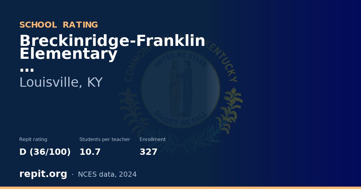 Breckinridge-Franklin Elementary, Louisville, KY — Repit school rating D (36/100)