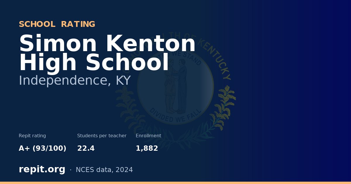 Simon Kenton High School, Independence, KY — Repit school rating A+ (93/100)