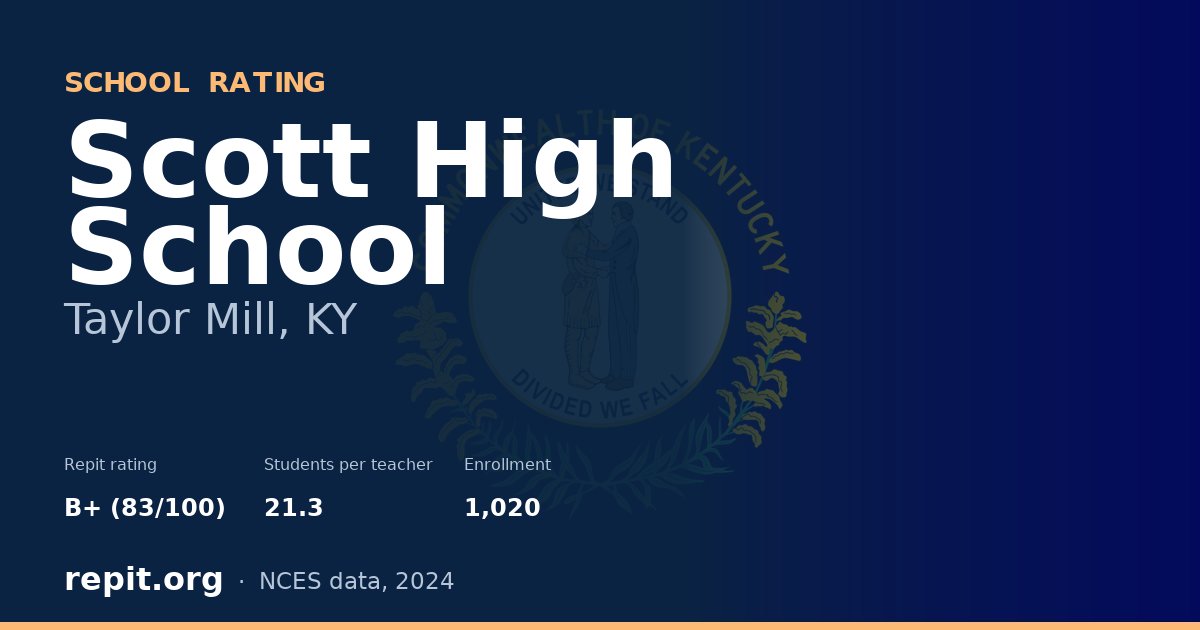 Scott High School, Taylor Mill, KY — Repit school rating B+ (83/100)