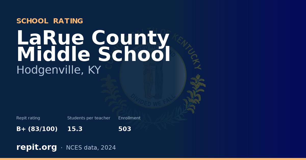 LaRue County Middle School, Hodgenville, KY — Repit school rating B+ (83/100)