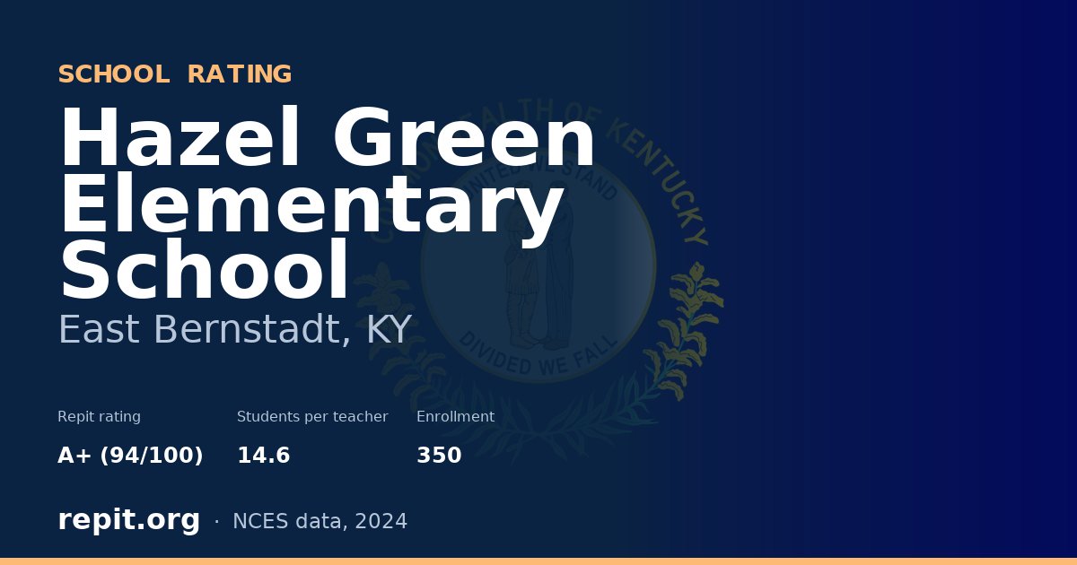 Hazel Green Elementary School, East Bernstadt, KY — Repit school rating A+ (94/100)
