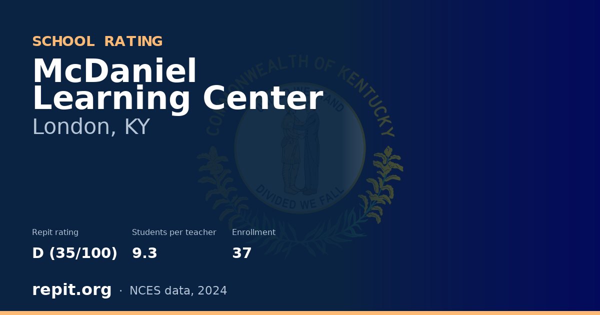 McDaniel Learning Center, London, KY — Repit school rating D (35/100)