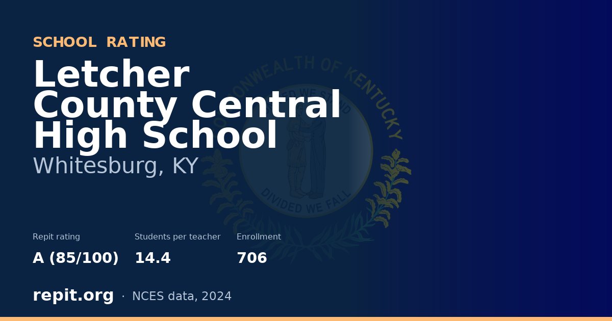 Letcher County Central High School, Whitesburg, KY — Repit school rating A (85/100)