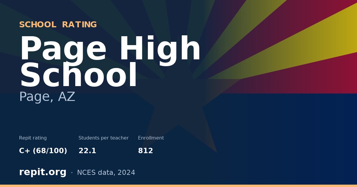 Page High School, Page, AZ — Repit school rating C+ (68/100)