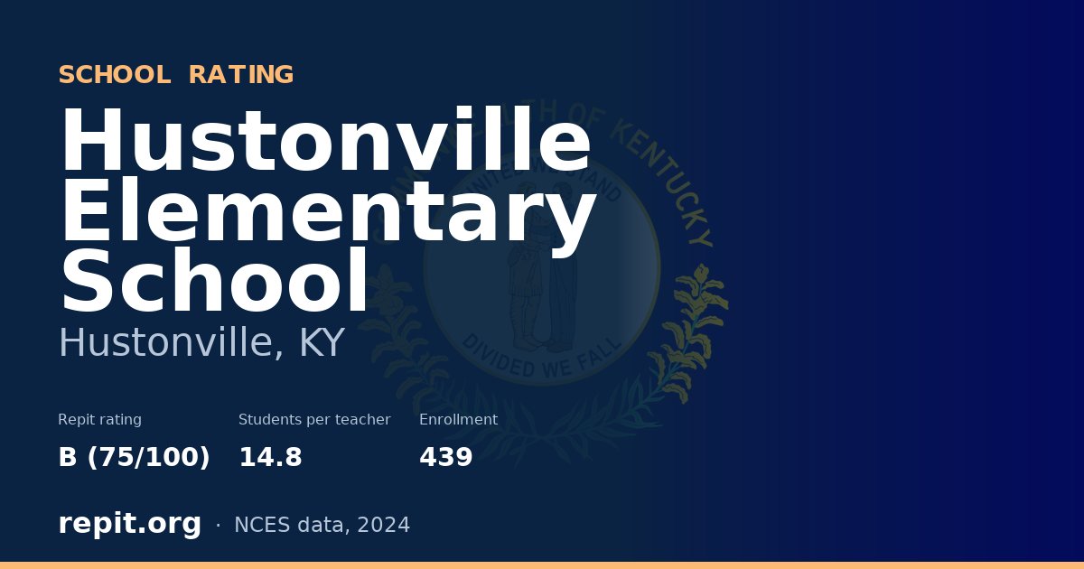 Hustonville Elementary School, Hustonville, KY — Repit school rating B (75/100)